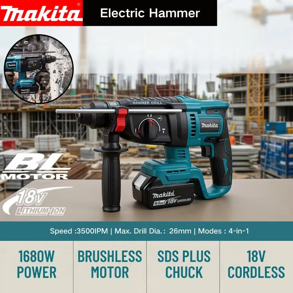 Power Tools Review - Makita 26MM Brushless Electric Hammer Drill