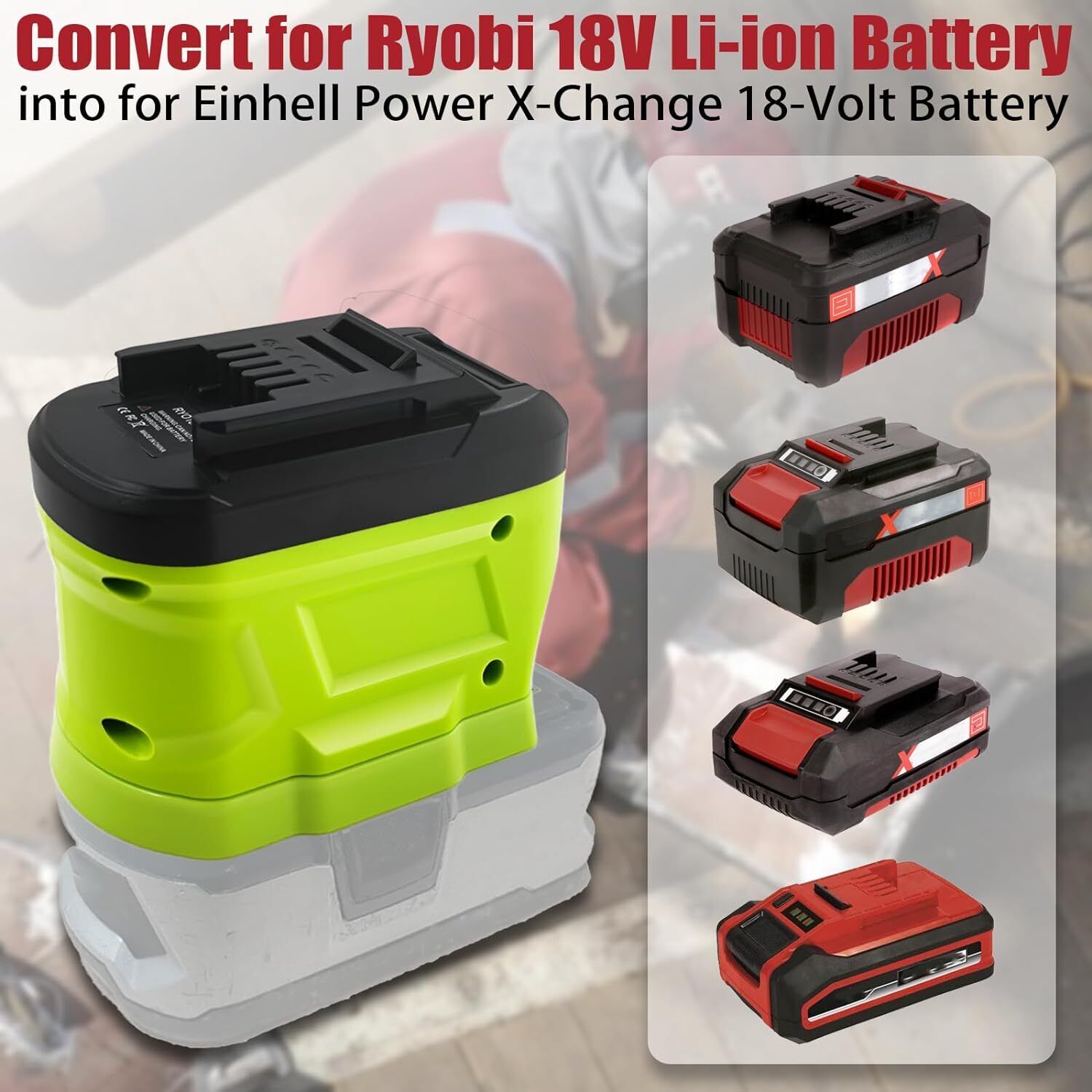 Battery Adapter for Ryobi 18V  - Power Tools Einhell review and price