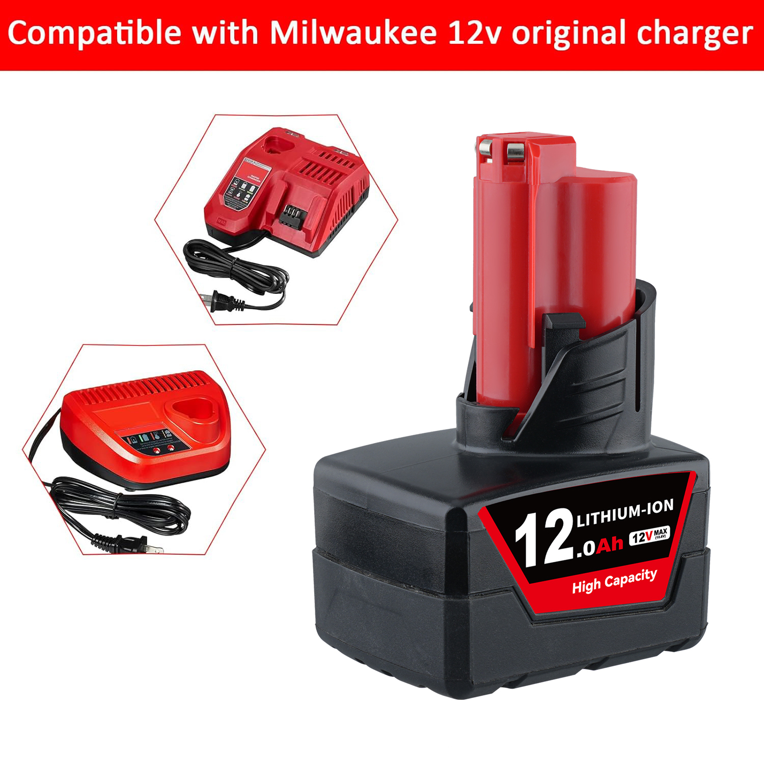 VANON 1/2/4Pack 12Ah M12 Repla - Power Tools Milwaukee review and price