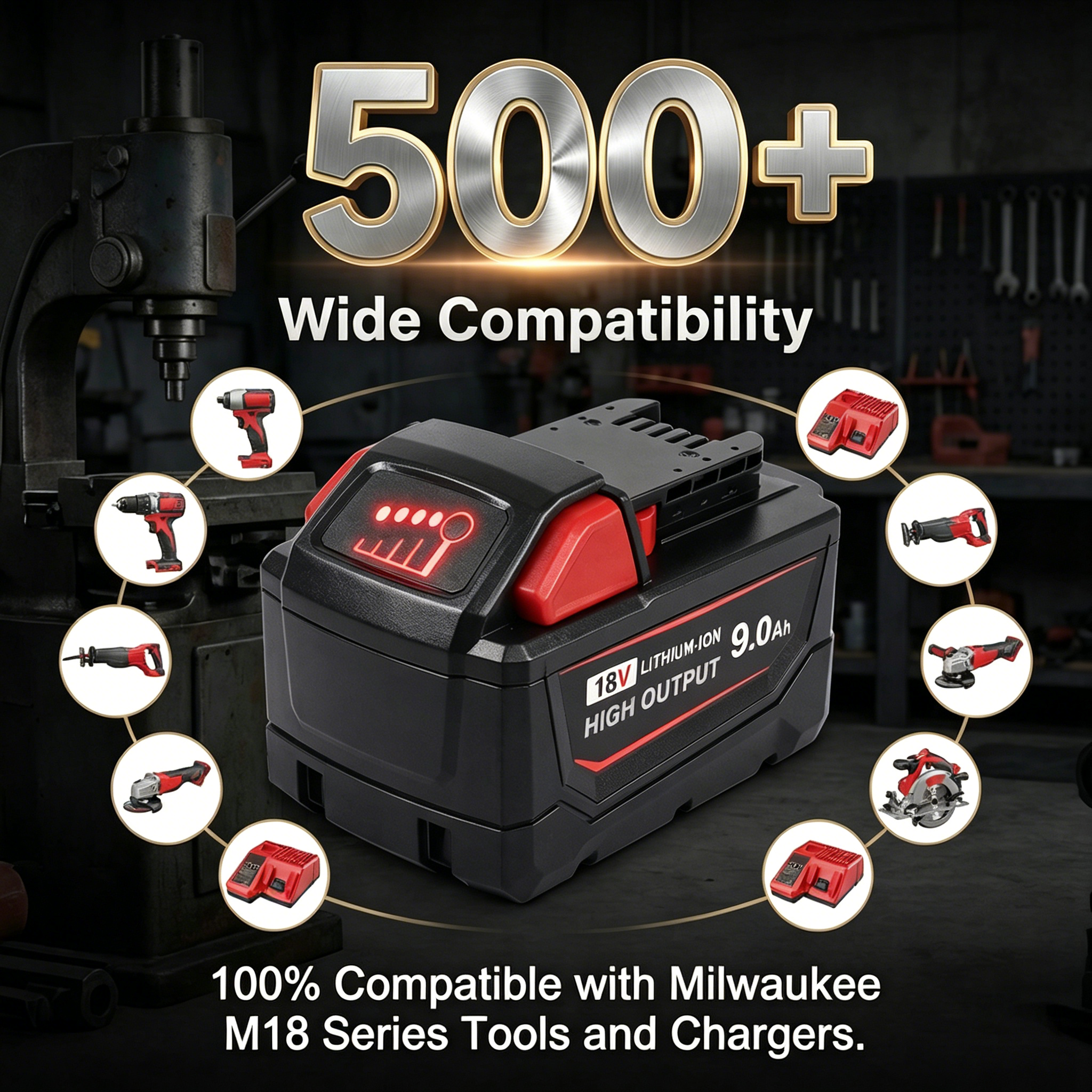 4Pack 9.0Ah Battery For Milwau - Power Tools Milwaukee review and price