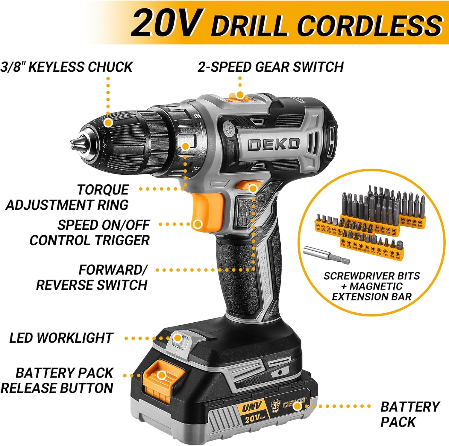 Cordless Drill Tool Kit Set: 2 - Cordless Drill Driver review and price